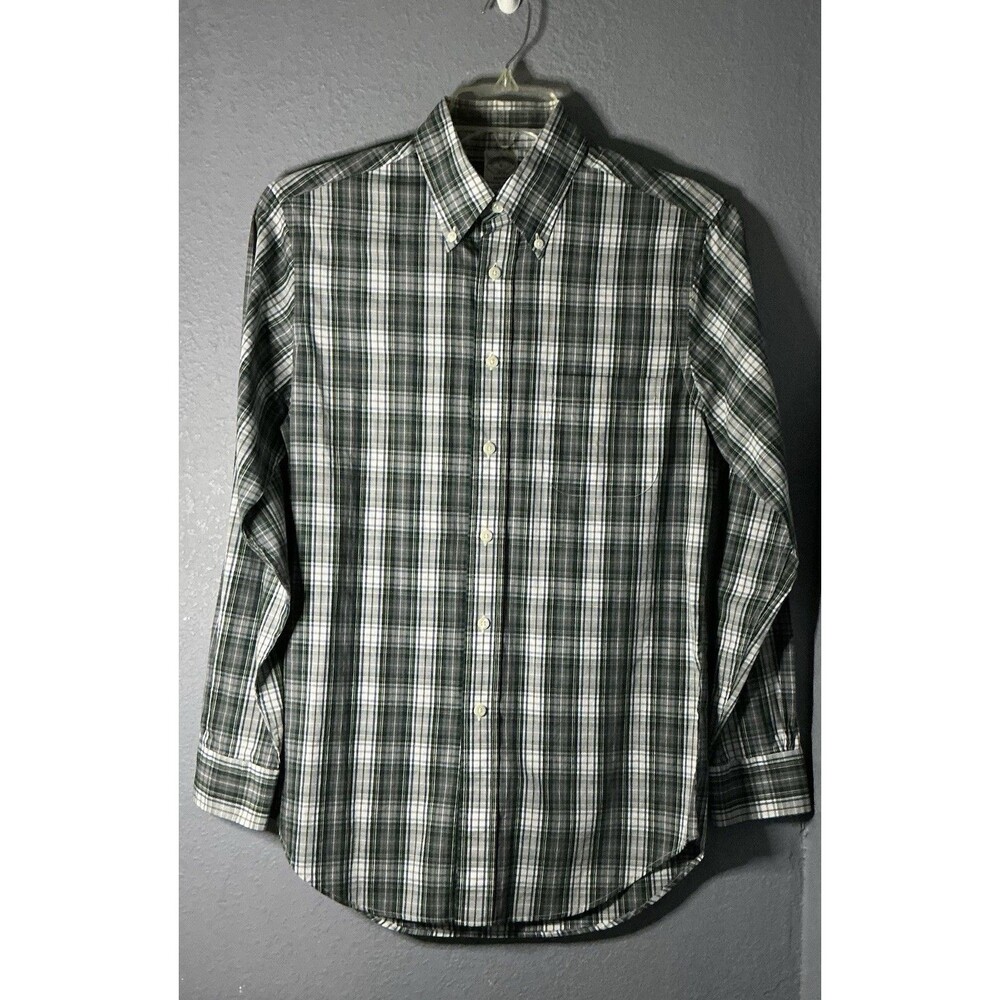 Brooks Brothers Regent Button Down Dress Shirt Men’s Small Shirttail Hem Green